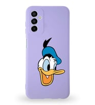 Samsung Galaxy M13 Uyumlu Lansman Kılıf Altı Kapalı İçi Kadife  Donald Duck-A Tasarımlı  Kapak (Şeffaf)