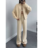 Kadın pamuklu kışlık sweat pantlon eşofman takımı DPGTS018