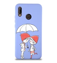 Xiaomi Redmi Note 7 Pro Uyumlu Lansman Kılıf Aşk Tasarımlı İçi Kadife Kapak-Lila (Şeffaf)