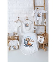 Pia Baby Premium Erkek Bebek Hediyesi Hastane Çıkışı 10 Parça İsim Baskılı Set 5032-01 (Krem)