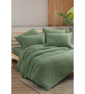 Cotton Box  Crepe Yeşil Çift K. Nevresim Takımı