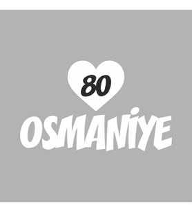 Kalpli 80 Osmaniye Araba Sticker siyah 20x15 CM (Beyaz)