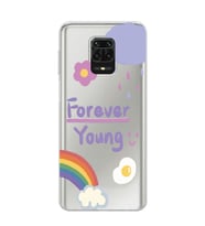 Redmi Note 9 Pro / 9s Uyumlu Forever Young Tasarımlı Şeffaf Telefon Kılıfı