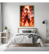 Metal Çerçeveli Temperli Cam Tablo Dizi Karakteri Dragon Ball Z (Gold)