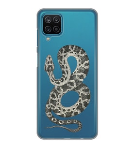 Samsung Galaxy A12/M12 Uyumlu Yılan Desenli Şeffaf Telefon Kılıfı