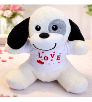 Love Tişörtlü Sevimli Benekli Peluş Köpek