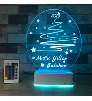 Kişiye Özel Yeni Yıl Masaüstü 3D 16 Renk Dekoratif Led Lamba