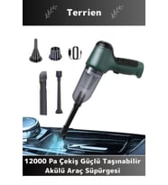 Premium 12000Pa Çekiş 2000mAh Pil Otomatik Aydınlatma Taşınabilir Akülü Araç Süpürgesi