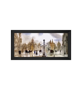 Manzara Temalı Kanvas Tablo 80 x 110 cm Siyah Çerçeve