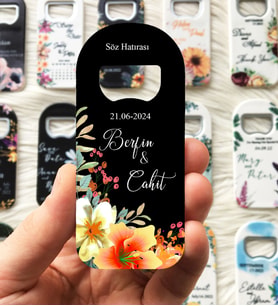 Düğün Nişan Nikah Söz Hatırası Misafirlere Hediye Kişiye Özel Magnet Açacak