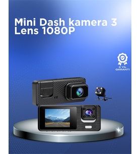 Northcity 1080P 3 Kameralı Araç DVR - Döngü Kayıt, Geri Görüş ve 2 İnç Ekran
