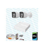 Provzen HiLook 2 Kameralı Full HD ColorVu Mikrofonlu Güvenlik Kamerası Olay Anında bildirim
