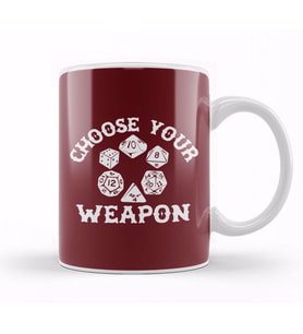 D And D Choose Your Weapon Dice Kupa Bardak Porselen