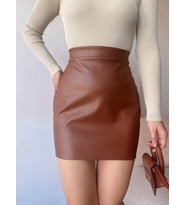 Düz deri etek taba h24468
