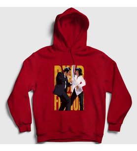 Presmono Unisex Kırmızı Dance V2 Film Pulp Fiction Kapüşonlu Sweatshirt 248977tt