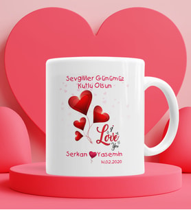 Sevgililer Günü Hediyesi Kupa Bardak Beyaz 021