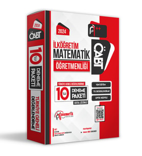 2024 ÖABT İLKÖĞRETİM MATEMATİK Öğretmenliği 10lu Çözümlü Paket Deneme TG Anamorf (Beyaz)
