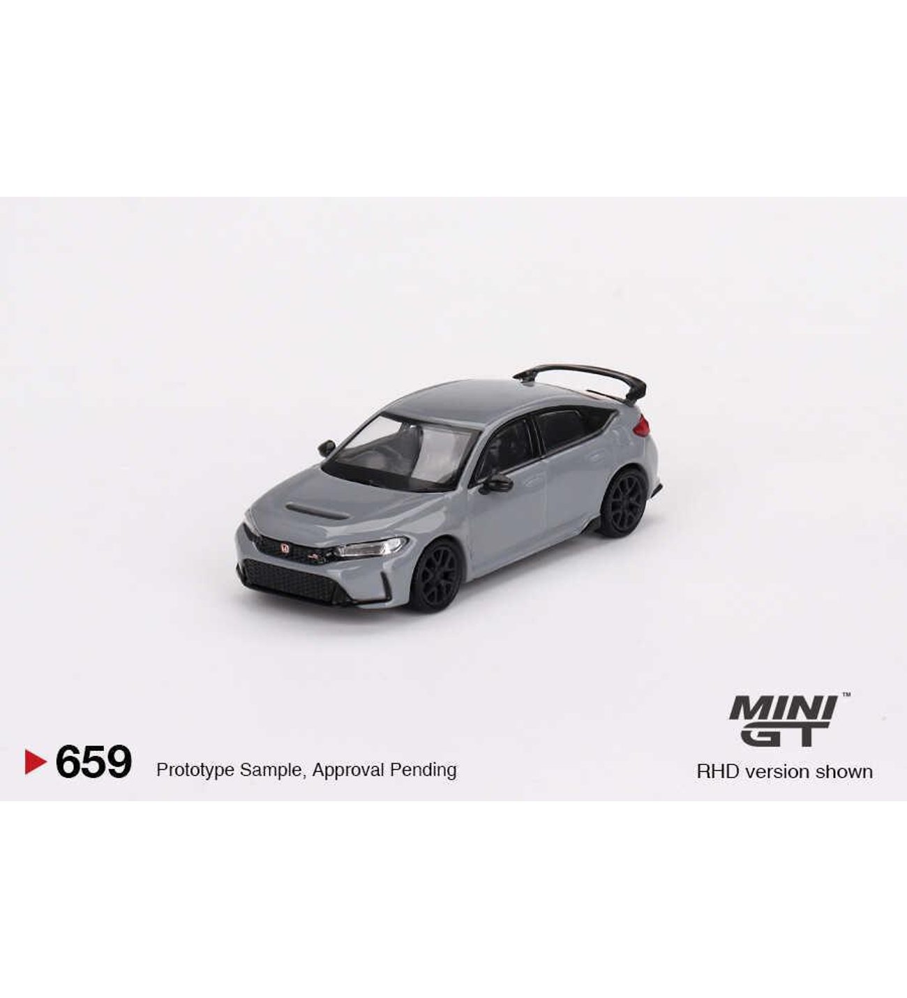 Mini GT 659 Honda Civic TYPE R Sonic Gray Pearl 2023 LHD Model Araba