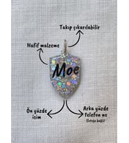 Kalkan Şeklinde Kedi/ Köpek- İsimliği/ Künyesi (Gri)