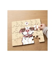 Sevimli Köpek Tasarımlı 24 Parça Ahşap Çocuk Puzzle MPK0714