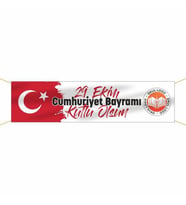 29 Ekim Cumhuriyet Bayramı Pankartı - 003 (Kırmızı)