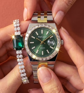 Kadın Kol Saati 32 mm Yeşil Kadran Tarih Göstergeli Çelik Kordon Bileklik Hediyeli 2 Yıl Garantili