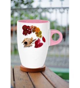 Romantik Sonbahar Baskılı Kupa Bardak Porselen Latte Filtre Kahve Fincanı