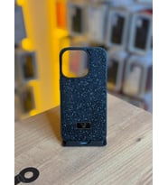 İPhone 15 Pro Uyumlu Taş Desenli Silikon Yumuşak Kılıf (Siyah)