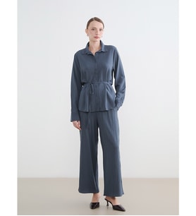 LCWAIKIKI Classic İndigo Beli Lastikli Geniş Paça Kadın Pantolon