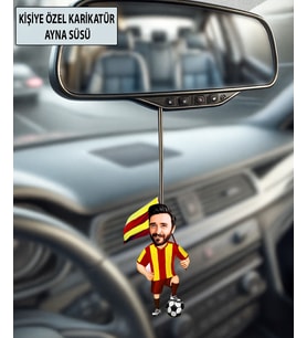 Kişiye Özel Taraftar Karikatür Ayna Süsü – Taraftar Hediyesi