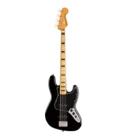 Squier 0374540506 Classic Vibe '70s Jazz Bass Gitar (Siyah) Akçaağaç Klavye Blok İşaretçiler ve 70'ler J-Bass Sesi
