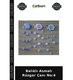 Özel Üretim Bahçe Süsü Balkon Dekor Metal Aksesuar Hediyelik Balıklı Asmalı Rüzgar Çanı No:4