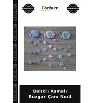 Özel Üretim Bahçe Süsü Balkon Dekor Metal Aksesuar Hediyelik Balıklı Asmalı Rüzgar Çanı No:4