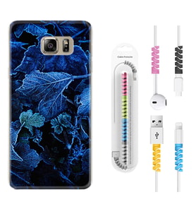 Samsung S7 Edge S20 Fe Plus Ultra S21 S22 Kılıf Kablo Koruma Spiral Silikon Blue Foid 1628