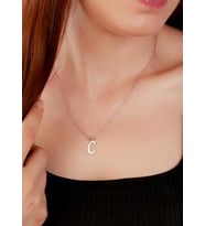 C HARF 925 AYAR GÜMÜŞ KOLYE