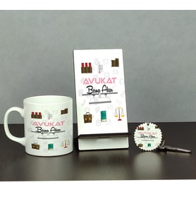 Avukat Üçlü Set (Kupa + Telefon Standı + Anahtarlık) 003