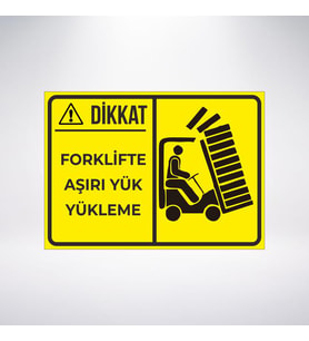forklite aşırı yük yükleme 21x28 Arkası Sticker