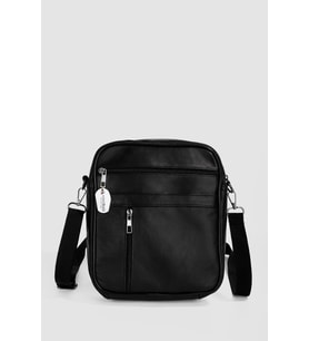 Westbag Hakiki Deri Unisex Çok Gözlü Fermuarlı Postacı Omuz Çantası (Siyah)