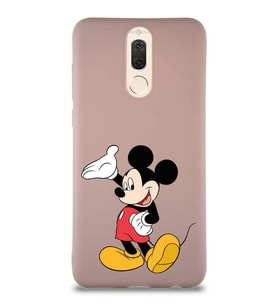 Huawei Mate 10 Lite Soft Premier Kapak Mickey Mouse-C Tasarımlı Silikon Kılıf - Pudra (Şeffaf)