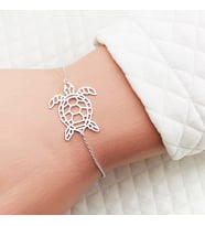 Gümüş Kaplumbağa bileklik, Origami kaplumbağa kolye, Geometrik kaplumbağa