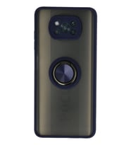 Newface Xiaomi Pocophone X3 Kılıf Montreal Yüzüklü Silikon Kapak - Lacivert