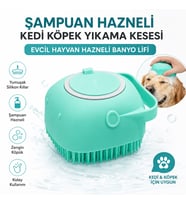Şampuan Hazneli Kedi Ve Köpek Evcil Hayvan Yıkama Fırçası Silikon Evcil Hayvan Banyo Lifi
