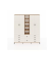 Arges Gardrop 9 Raflı 10 Çekmeceli 2 Askılı 220x30x243 Çam-Aytaşı