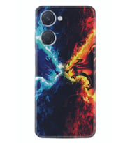 Vivo Y18 Kılıf Silikon Desen Özel Seri Red Blue Leon 1714