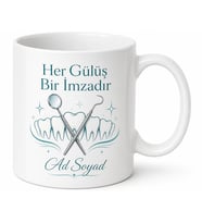 Diş Hekimi Kupa Diş Aynası Sonda Bembeyaz Gülüşler Hediye Bardak Estetik Diş