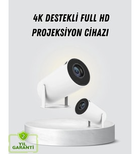 Full HD 4K Destekli Akıllı Projeksiyon – 130 inç Ekran Uzun Ömürlü Ampul ve Çoklu Giriş