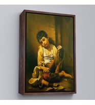 Çerçeveli İranlı Ressam Morteza Kartouzıan Garip Çocuk Eseri Duvar Tablosu (Altın)