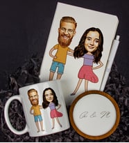 Kişiye Özel Karikatür Tasarım Defter Kalem Kupa Ve Bardak Altlığı Hediye Seti 96269