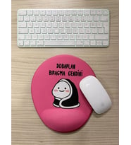 Dobarlan Bıragma Gendini Baskılı Bilek Destekli OVAL Mouse Pad (pembe)