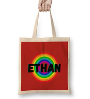 Ethan Name personalized Custom vintage Retro Rainbow Design Gift Baby-Gift For Him Bez Çanta Uzun Saplı